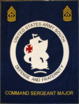 US Army South CSM 8' X 10' Command Sergeant Major Cut From Custom White & Bentley Carpet Fort Sam Houston Texas