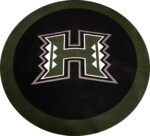 University of Hawaii 6' Diamtere Cut From Bentley, Lees & Gulistan Carpet Donated By Chevron